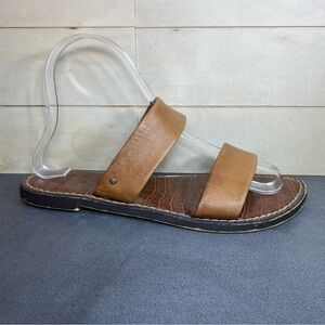 Sam Edelman Gala Sandals Women's Size 6.5 M Shoes Brown Leather Flats